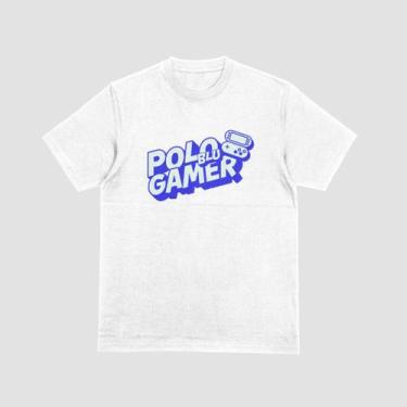 Imagem de Camiseta Masculina Polo Blu Game Malha em Algodão do P ao G1, Branco, 