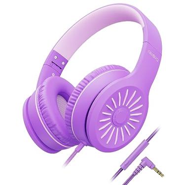 Imagem de NIVAVA Fones de ouvido com fio com microfone, fones de ouvido intra-auriculares K16 para crianças com conector de 3,5 mm, fones de ouvido estéreo dobráveis para adolescentes escolares Amazon Kindle,
