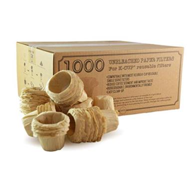 Imagem de canFly 1000 filtros de papel K-CUP descartáveis crus para filtros de cofre de copo único Keurig compatíveis com Ekobrew, EZ-Cup e outros filtros K-CUP reutilizáveis (1000)