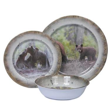 Imagem de Conjunto de louça de melamina para 4 - Conjunto de tigelas de prato de jantar, 12 peças, durável, livre de BPA, lavável na lava-louças, à prova de estilhaçamento, resistente a lascas para ambientes