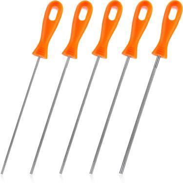 Imagem de Afiador de corrente de motosserra, lixa de afiação redonda, lixa de motosserra de aço com alça de plástico para motosserra (5, 5/32, 11/64, 3/16, 1/5 e 7/32")