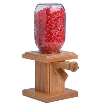 Imagem de AMISH VALLEY PRODUCTS Distribuidor De Doces Amish Feito À Mão Em Madeira, Jarra De Vidro, Madeira De Carvalho Maciço, M&M'S, Amendoim, Pedaços De Reese'S, Skittles, Jujubas, Runts (Mel)