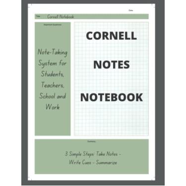 Imagem de Cornell Notes Notebook: Paper Grid Composition Book For Students, Writers & School Note Taking, Perfect For Classroom Notes, Lectures, Planning
