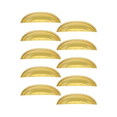 Imagem de Kit 25 Puxador Concha Puxadores De Gaveta Armario Móvel Armario (Dourado Brilho)