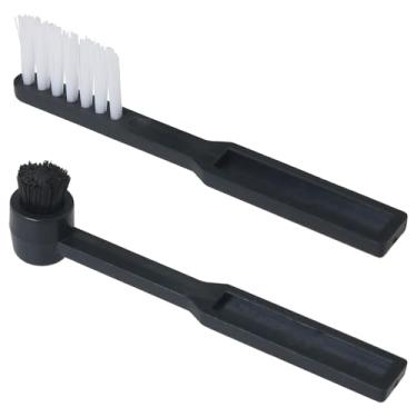 Imagem de FMHXG Conjunto de 2 peças de pincéis de vinil para disco de plástico, conjunto de agulhas para limpeza de gramofone, escova de silicone, toca-discos, escova de limpeza de agulha, toca-discos