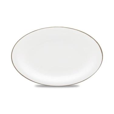 Imagem de Travessa em porcelana Strauss Silver 23,5x31,5cm