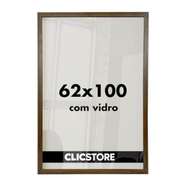 Imagem de Moldura p/Quebra Cabeça Grow Puzzle 2000 peças 62x100 cm Decoração Quadro Parede Sala Escritório Game Office c/Vidro (Tabaco)
