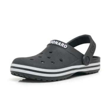 Imagem de Sandálias Deslizantes Confortáveis Bolsonaro, Pretas (Preto/Branco, BR, Adulto, Numérico, 39)