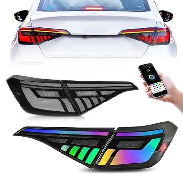 Imagem de ASVEGEN Conjunto de luzes traseiras LED RGB para Honda Civic Sedan 11ª geração 2022-2023, conjunto de lâmpadas traseiras DRL de animação de seta sequenciais