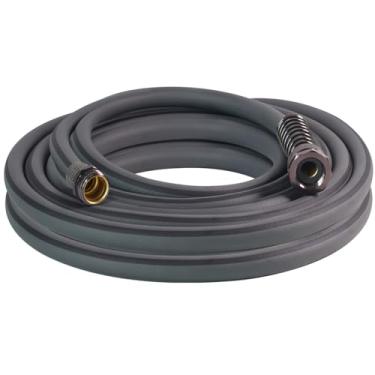 Imagem de Mangueira de jardim resistente de 7,6 m - Mangueira de água Hybird para uso externo com encaixe sólido - Mangueira de jardim flexível, sem dobras e leve para irrigar o gramado, lavagem de carro -