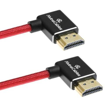Imagem de Alvin's Cables Cabo HDMI 8K para Atomos Ninja, 2.1 48Gbps 8K @60Hz 4K@120Hz Cabo espiral trançado de alta velocidade para Sony FS5 FS7 FX9, BMPCC, para Canon C300 C500, para Feelworld, ângulo direito