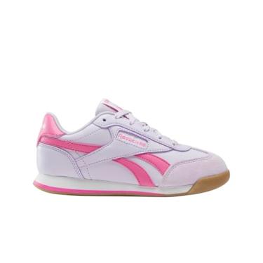 Imagem de Reebok Tênis infantil unissex Nano Play de renda elástica e alça superior, Baga fosca, muito berry, calçado branco, 15