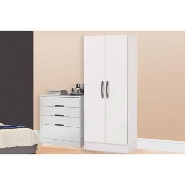 Imagem de Guarda Roupa 2 Peças (1guardaroupa+1cômoda) Qc116 Branco (qc12) - Kappesberg
