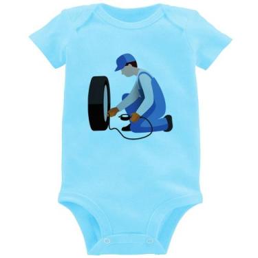 Imagem de Body Bebê Borracharia - Foca na Moda, Azul bebê, G