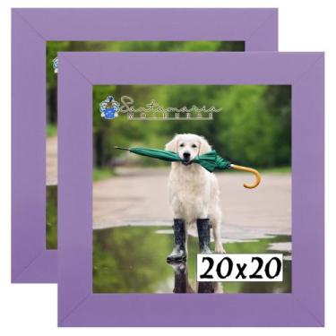 Imagem de Kit 2 Porta Retrado Molduras 20x20 Lilás - Santamaria Molduras