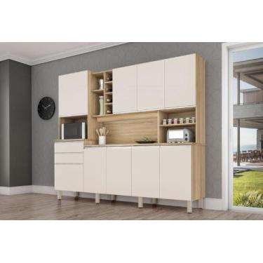 Imagem de Kit cozinha armário grande barcelona cor nature / off white últimas un