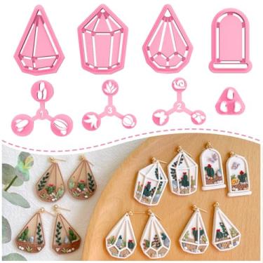 Imagem de KEOKER Terrariums Polymer Clay Cutters, Polymer Clay Cutters, Spring Polymer Clay Cutters, Cactus Clay Cutter, Clay Cutters for Polymer Clay Jewelry, 8 Polymer Clay Cutters for Earrings