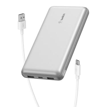 Imagem de Belkin Carregador portátil, carregador portátil USB-C 20000 mAh com 1 porta USB-C e 2 portas USB-A, 15 W com cabo tipo C para tipo A para iPhone 17, Samsung Galaxy S25, Nintendo Switch 2, Google Pixel