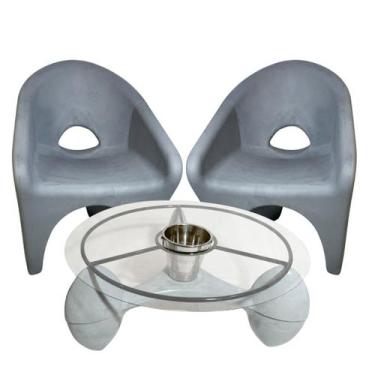 Imagem de Kit 2 Cadeira e Mesa Para  Decoração Jardim Varanda Ipanema - Alpe & A