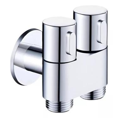 Imagem de Registro Duplo Metal Cromado para Ducha Higiênica 2 Saídas Máquina Lav