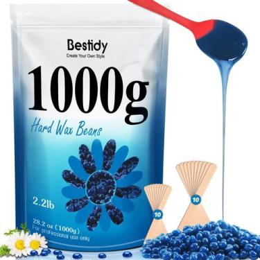 Imagem de Bolas de Cera Depilatória Bestidy Hard Wax 1000g (Azul)