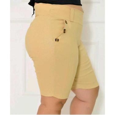 Imagem de Bermuda Feminina Bengaline Plus Size Lycra 42 Ao 52 Com Botões - BC Gi