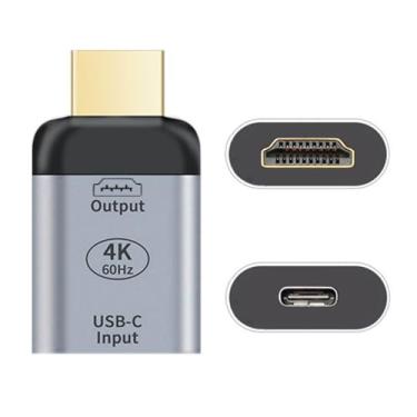 Imagem de chenyang Conversor USB C para HDMI fonte USB C para adaptador HDTV de pia HDMI (o HDMI deve estar conectado ao monitor, não ao host. Você precisa usar o cabo USB C para C de 10 Gbps, outro cabo não
