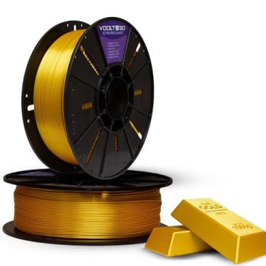 Imagem de Filamento PLA V-Silk High Speed 1Kg 1,75mm Efeito Seda Impressora 3D FDM Voolt3D (Dourado V-Silk)