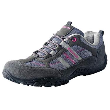 Imagem de Tênis de caminhada feminino Knixmax leve, antiderrapante, para escalada, caminhada, para mulheres, verão, acampamento, mochileiro, cinza, tamanho 36