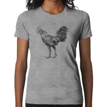 Imagem de Baby Look Galo Desenho - Foca na Moda, Cinza, M