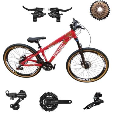 Imagem de Bicicleta 26 VikingX T25 21v Shimano Avançado Freeride Pneu Aro 26 Balão Faixa Amarela-Unissex