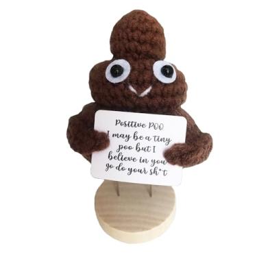 Imagem de Funny Positive Poo with Card and Wooden Base, Car Home Office Tabletop Gifts for Women Teacher Coworkers Employees Best Friend Birthday Housewarming Fall Farewell (Big Coffee Poo)