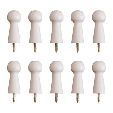 Imagem de MOROBOR 10 peças de ganchos de madeira brancos, pregadores decorativos para prateleiras, gancho sólido autoadesivo para toalhas de banheiro, portas, bordas de escadas, guarda-roupas
