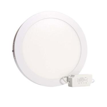 Imagem de Plafon Led 18w Quente Redondo Sobrepor - Margirius, branco