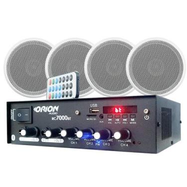 Imagem de Kit Amplificador Rc7000 + 2 Par Arandelas Caixa Som Embutir - ORION