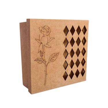 Imagem de Caixas Personalizadas 100% Mdf Cru (17x17x07) Rosa