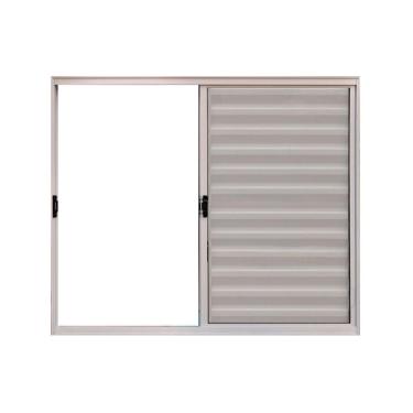 Imagem de Veneziana 3 Folhas De Correr S/grade 1.00 X 1.50 Alumínio Branco Linha Modular - Hale