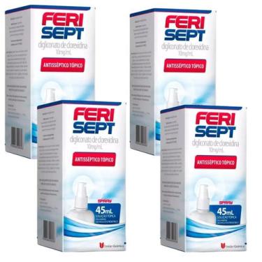 Imagem de Antisséptico Spray Ferisept Cortes Ferimentos 45ml kit 4Un  - Uniao Qu