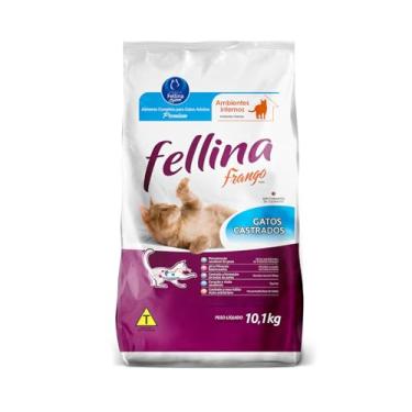 Imagem de Ração Para Gatos Castrados 10,1 Kg Adultos Fellina Sabor Frango Proteína Premium