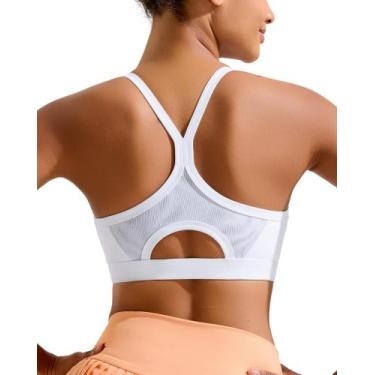 Imagem de Sutiã esportivo RUNNING GIRL branco de alto impacto feminino com busto