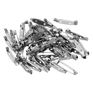 Imagem de PATIKIL 50 pinos de crachá, pinos de segurança de 30 mm etiqueta de nome para crachá em massa tiras planas médias para roupas artesanais DIY, preto