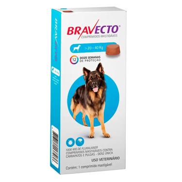 Imagem de Combo 3 unidades Bravecto Antipulgas e Carrapatos para Cães 20 a 40Kg