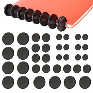 Imagem de 36 unidades (5.1 cm, 1-3/20.3 cm, 2.5 cm), discos de expansão pretos, discos de encadernação de plástico para cadernos DIY e planejadores de scrapbook (preto)
