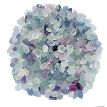 Imagem de KUKUBAGS Pedras de cristais pequenos de 500 g, pedras caídas, cristais de quartzo natural para artesanato, seixos para plantas de interior, pedras decorativas para vasos, suculentas, cactos