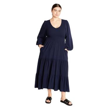 Imagem de City Chic Vestido feminino plus size Jayden, Azul marino, 48