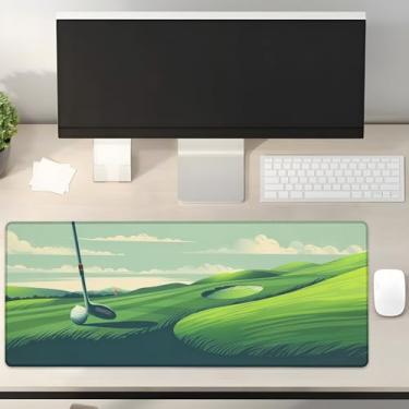 Imagem de Turamurra Serene Golf Course Gaming Mouse Pad Presentes 80 cm x 30 cm, Base de Borracha Antiderrapante Mousepads para Computadores, Laptop, Escola, Escritório, Acessórios de Casa Decoração, Mouse Pad
