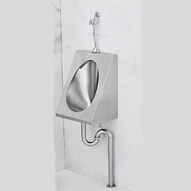 Imagem de Mictórios de aço inoxidável 304, mictório portátil para homens por indução de drenagem montada na parede mictórios de banheiro público, mictórios masculinos quadrados montados na parede, mictório de