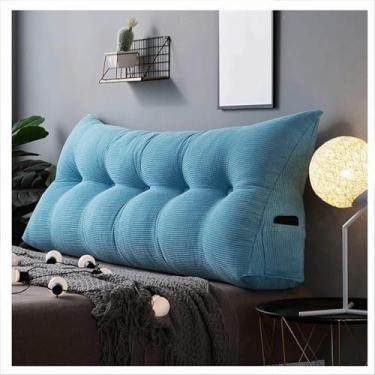 Imagem de LGEOELIAS Travesseiro de cunha de leitura para cabeceira, encosto triangular de cunha para cabeceira, elástico respirável, para hotéis, sofás-cama, tatami, sofás, cadeiras de balanço