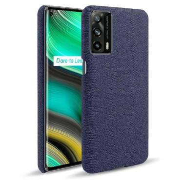Imagem de Capa para OPPO Realme X7 PRO ULTRA,Capa desenhada em lona,Case Protetora Ultrafina com Empunhadura Macia,Design em Tecido Antichoque e Antiarranhões-Blue