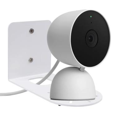Imagem de Riyitauto Suporte de parede grande de metal para câmera de segurança com fio Google Nest 2ª geração - suporte branco ajustável de fácil instalação